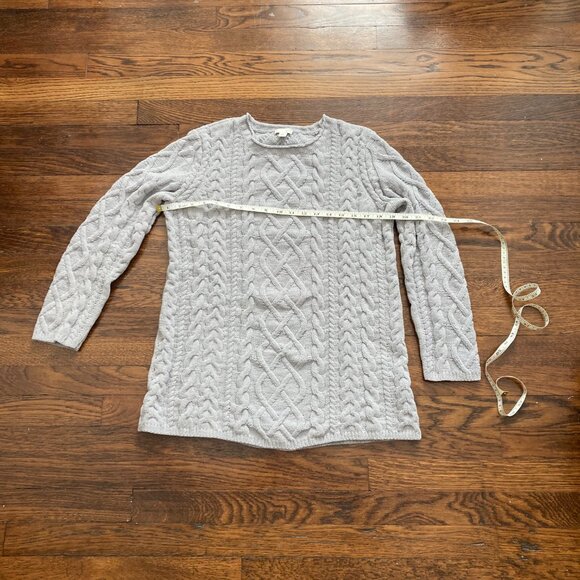 J.Jill  GRAY CHENILLE Cable Knit Chenille sweater, Small - Picture 3 of 6